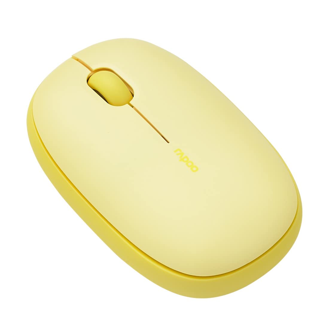 Rapoo M660 Cicha mysz bezprzewodowa 1300 DPI, czujnik 9 miesięcy, czas pracy baterii, ciche przyciski, ergonomiczna dla osób praworęcznych i leworęcznych, PC i Mac, żółta