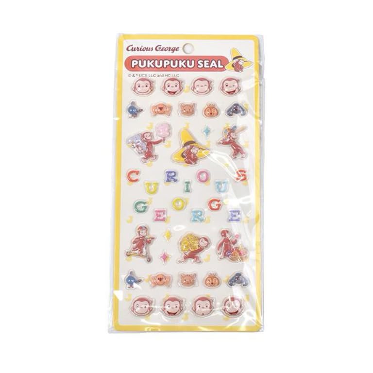 Amazon.co.jp: おさるのジョージ ぷくぷくシール 立体シール 4柄 1