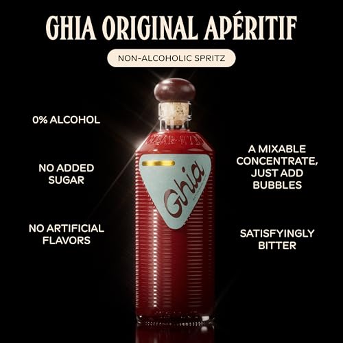 Ghia Non-Alcoholic Apéritif - 500ml | Botanical Mediterranean-Inspired Spirit Cocktail Mixer with Notes of Citrus, Rosemary & Bitter Herbs - Vegan, No Added Sugar, No Artificial Flavors, Caffeine-Free