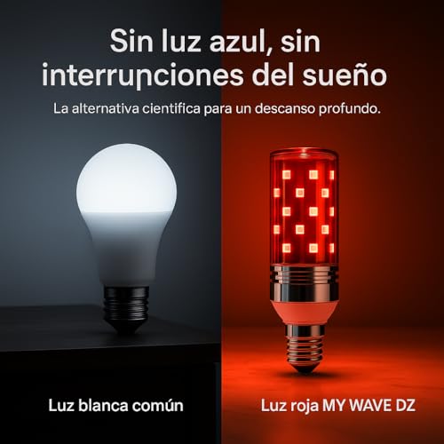 Miniatura 7 de My Wave Dz Luz Roja Nocturna Melatonina E14 Bombilla Led Roja Para Dormir Sin Luz Azul Sin Flicker A60
