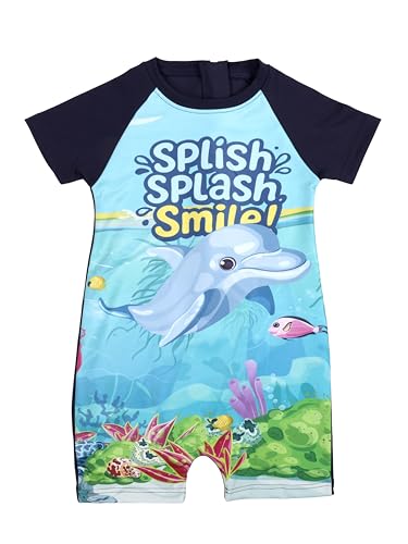 Image of KiddoPanti Boys & Girls Half Sleeve Mid Thigh Length Swim Suit