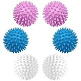 Menibeuty 6 Stück Trocknerbälle, Waschbälle Trockner Ball, Trocknerbälle für Wäschetrockner, für Wäschetrockner Daunenjacken Dryer Balls,Trocknen Ball, Waschball Für Waschmaschine (Blau, Weiß, Lila)