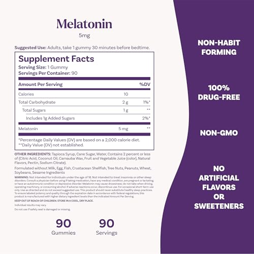 Natrol Melatonin 5 mg Gummies, Sleep Support for Adults, 90 Count - image 4