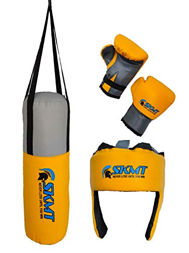 Image of SKMT NEVER LOSE UNTIL YOU WIN Kids Boxing Set for Ages 2-8 Years (Yellow)