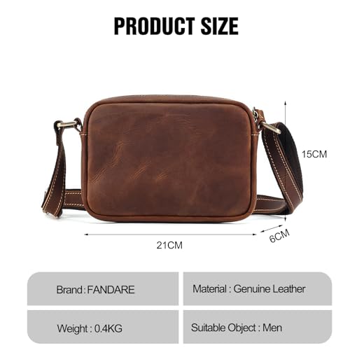 Retro Men's Shoulder Bags Genuine Leather Women Small bags Crossbody Bag Messenger Bags Cover Pack Work Professional Business Office Travel Satchel Bag Brown3
