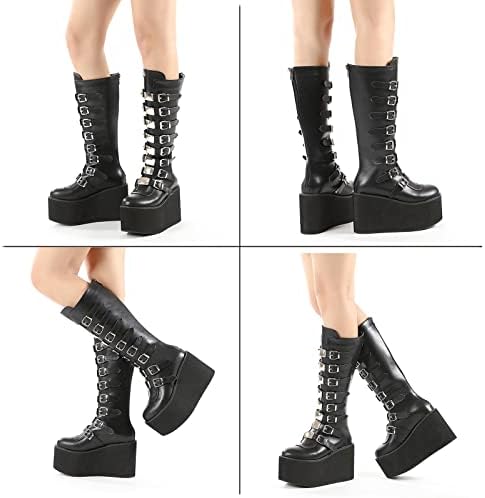 Gioiacombo™ Sandali con zeppa con fibbia stile romano da donna