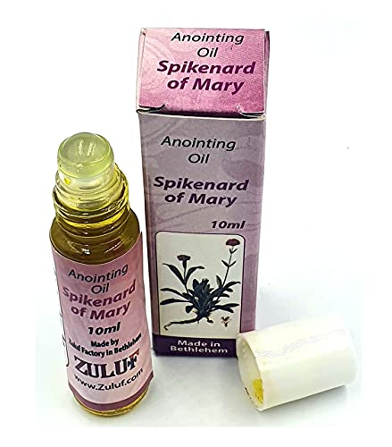 Spikenard of Mary Anointing Oil by Zuluf Jerusalem Anointing Oil - 10ml (.34 fl. oz.) Roll-On Bottle Israel Blessings Oil | Anointing Oil Spikenard of Mary Authentic Fragrance Biblical Spices PER003