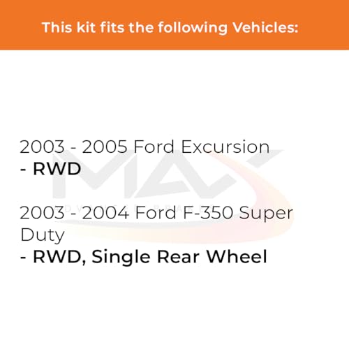 Image of Max Advanced Brakes Front Brake Kit Compatible With 2003-2005 Ford Excl.ursion F350 Super Duty RWD Single Rear Wheel Replacement Premium OE Disc Brake Rotors and Ceramic Brake Pads