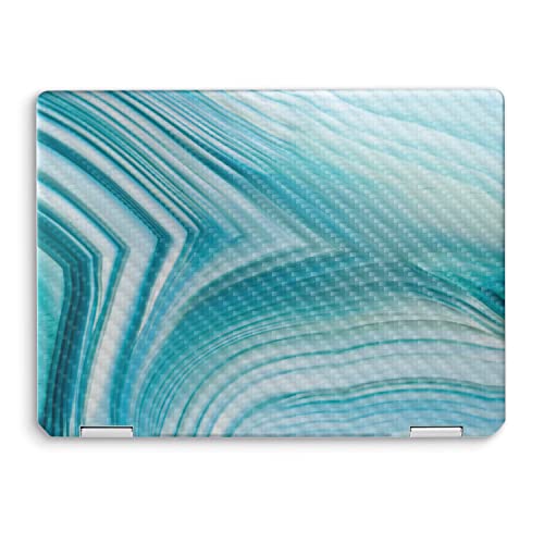 Image of MightySkins Carbon Fiber Skin Compatible with HP Spectre x360 14 inch (2022) Full Wrap Kit - Aquamarine Quartz | Protective, Durable Textured Carbon Fiber Finish | Easy to Apply | Made in The USA