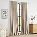 PRIMROSE Champagne Velvet Curtains 84 inch Long for Living Room,Set of 2 Panels Blackout Rod Pocket Back Tab Window Treatment Room Darkening Heavy Decorative Curtains Drapes for Bedroom