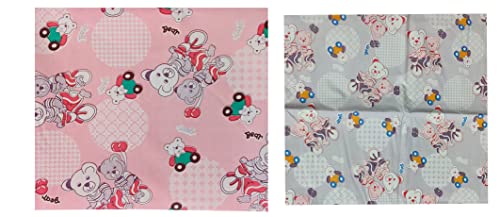 Image of EcoSoft Plastic Sheet,PVC Sheet for Kids,Rubber Sheet for Babies,Bed Wetting Protector(90 x 135 cm) (Bear Pink & Purple)