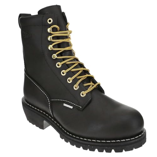 Mens 8 Waterproof SteelToe Logger 13 2E US Black