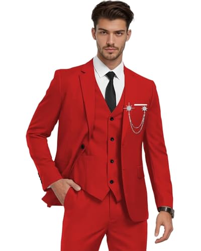 Suits for Men 3 Piece Slim Fit Suit Set Big and Tall Men Suits for Wedding Groomsmen Business Prom Party