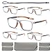 Hubeye 5 Pairs TR90 Sports Reading Glasses for Men and Women Ultralight Flexible Anti-Blue Light Readers +2.0