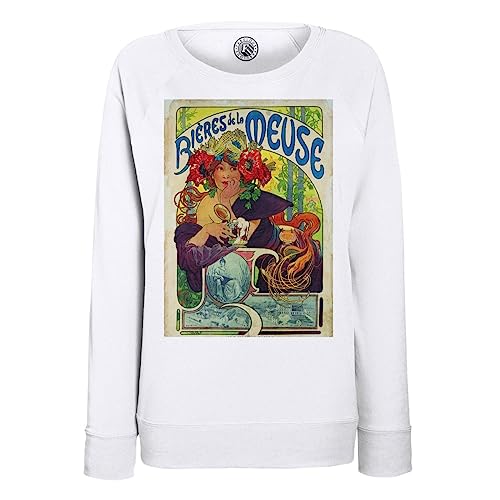 Sweatshirt femme Bière de la Meuse vintage - Pull rétro affiche publicitaire France