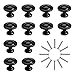 YMWALK 12PCS boutons de tiroir, boutons d'armoire noirs, poignée de tirage de tiroir en alliage d'aluminium 28MM, poignées de placard à un trou, boutons de porte avec vis pour meubles de garde-robe