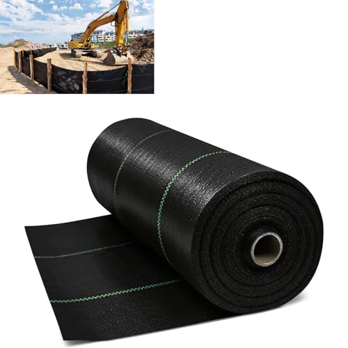 Silt Fence Fabric 500 ft x 3 ft 3.2 oz Heavy Duty Woven Polypropylene Erosion Control Barrier Permeable Sediment Control Fabric for Construction Sites Drainage & Soil Retention (No Stakes)