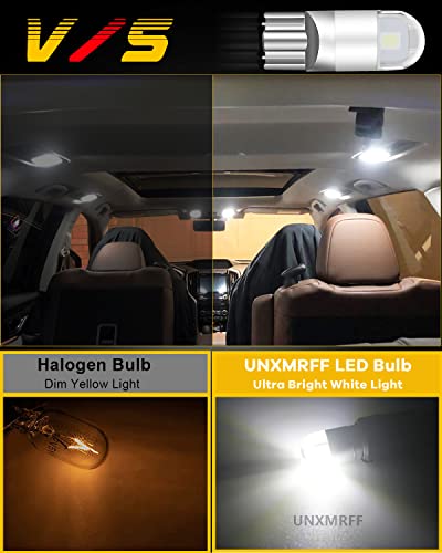 UNXMRFF 194 LED Bulbs White 6000k, T10 W5W 2825 168 LED Bulbs 3030 Chips 194 Bulbs Replacement for Car Dash License Plate Light, Dome Map Light, Side Marker Light, Courtesy Light Bulbs, Pack of 10