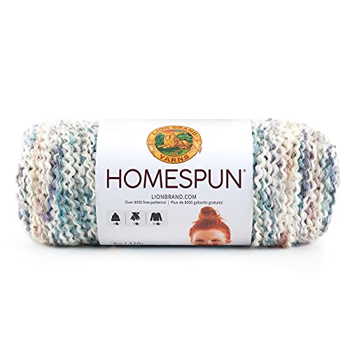 Image of Lion Brand Yarn Homespun Yarn, Soft Bulky Yarn for Knitting, Crocheting, and Crafting, 1 pack, Tudor