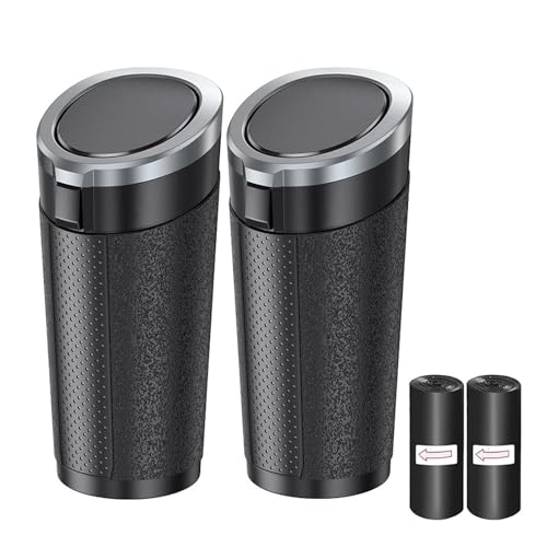 Car Trash Can with Lid, 2 Packs Leakproof Vehicle Garbage