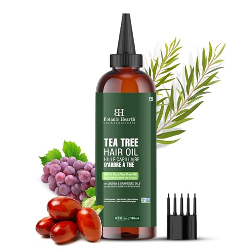 Botanic Hearth Hair Oil for Hair Growth & Home Hair Perm Kit | Strengthening Dry, Frizzy, Damaged Hair & Scalp Treatment | Tea Tree Hair Oil – 6.7 Fl Oz (Pack of 1)