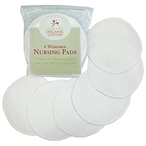 TL Care Nursing Pads Made with Organic Cotton – Soft, Breathable, Absorbent & Washable, Natural Color, 6 Count