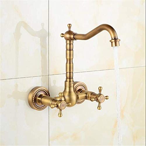 Mélangeur eau chaude et froide mural pour évier rétro - 4
