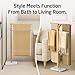KES Width Adjustable Free Standing Towel Rack with 3X Thicker Weighted Natural Marble Base, 2-Tier Wooden Towel Rack Stand for Bathroom Floor, 18/8 Stainless Steel, Brushed Finish, BTH800-2