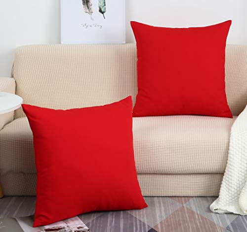 TangDepot Handmade Decorative Solid 100% Cotton Canvas Throw Pillow Covers/Pillow Shams, (18