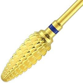 Pana 3/32 Safety Bit Nail Carbide Bit - For Electric Dremel Drill Machine (Medium, Large Cone - Gold)