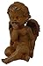 zeitzone Engel Figur Putte Gusseisen Rost Statue sitzend Eisen Edelrost Antik-Stil 11cm