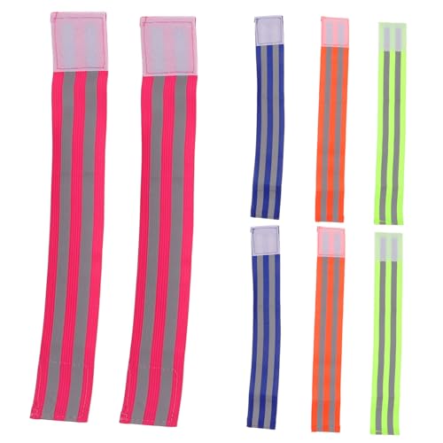 Mikikit 8Pcs Reflective Wristbands for Night Running and Biking High Elasticity Safety Bands for Enhanced Visibility in Low Light Conditions Essential Gear for Outdoor Activities and