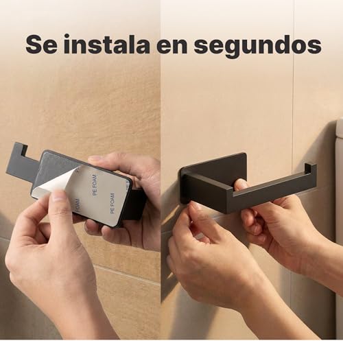 Miniatura 3 de Minismus Soporte Para Papel Higiénico, Soporte Para Papel Higiénico De Acero Inoxidable Con Adhesivo Fuerte Que Soporta Hasta 3 Kg, Soporte Sin Agujeros Para Una Instalación Fácil Y Sin Daños