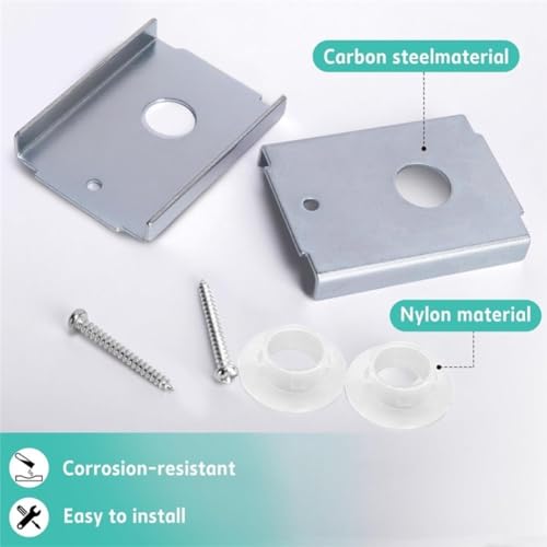 Juego de 8 soportes para reparación de puertas plegables de acero inoxidable con juntas de silicona para puertas tipo granero de 1-3/8 pulgadas miniatura 3
