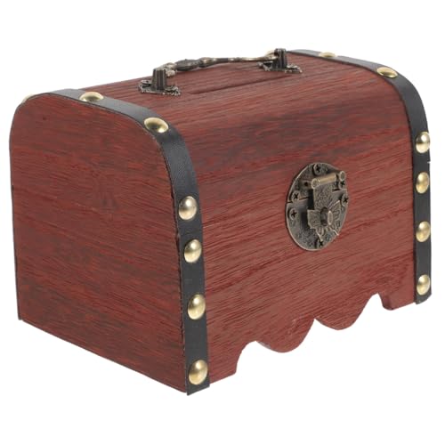 iplusmile Cofre Hucha de Madera con Cerradura y Llave Caja Fuerte Infantil Vintage para Ahorrar Monedas Diseño Creativo para Niñas Grande Resistente y Decorativo