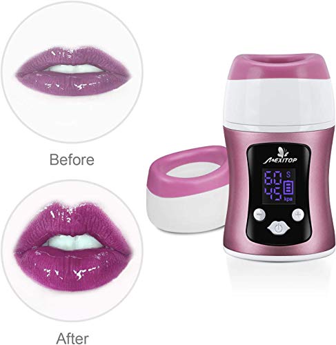 Lip Plumper - Lipzuiger Booster automatisch, intelligente bediening (tijd, zuigen), digitale weergave, opladen via USB, staand design, lippenvulling voor lippen make-up (bonus-sponspad inbegrepen) - Image 6