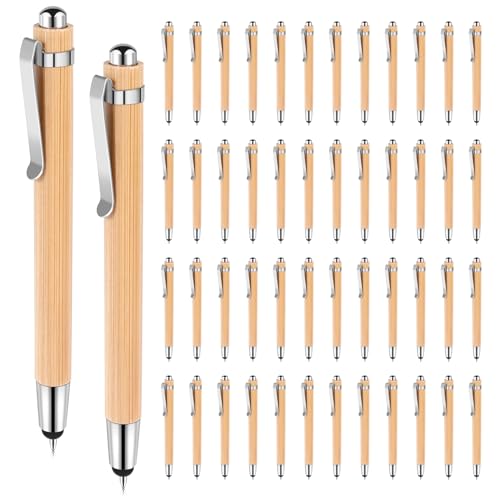 Stylo à bille en bambou écran tactile encre noire pour le bureau