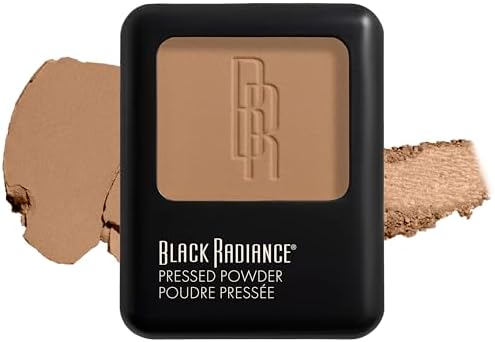 Black Radiance Pressed Powder, Pigment-Rich Matte Finish for Light Skin Tones, Oil-Absorbing Compact with Mirror & Sponge - French Toast