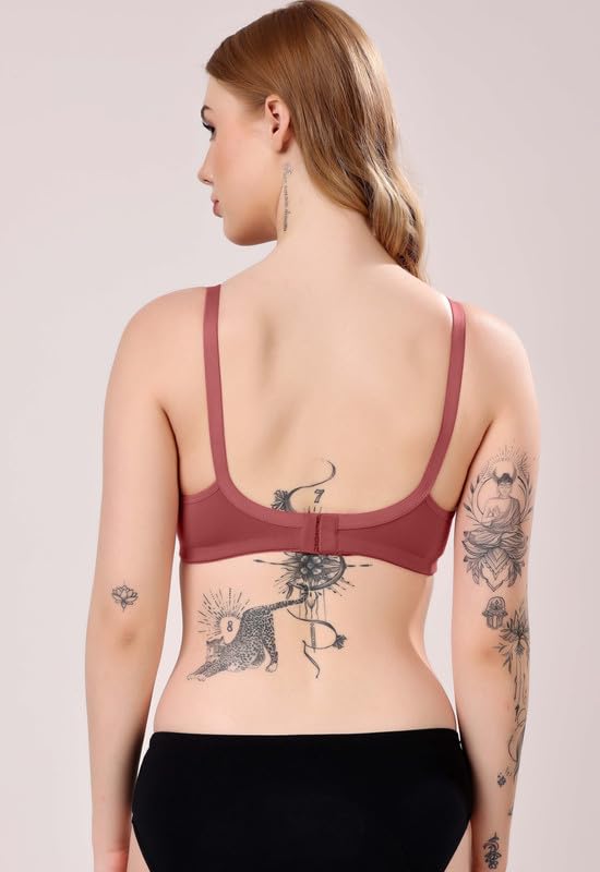 Image of London Hills Regular Bra for Women Everyday Non Padded Wire Free Full Coverage Cotton Blend
