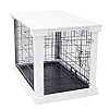 zoovilla White Dog Cage with Crate Cover, Dog Kennel Medium