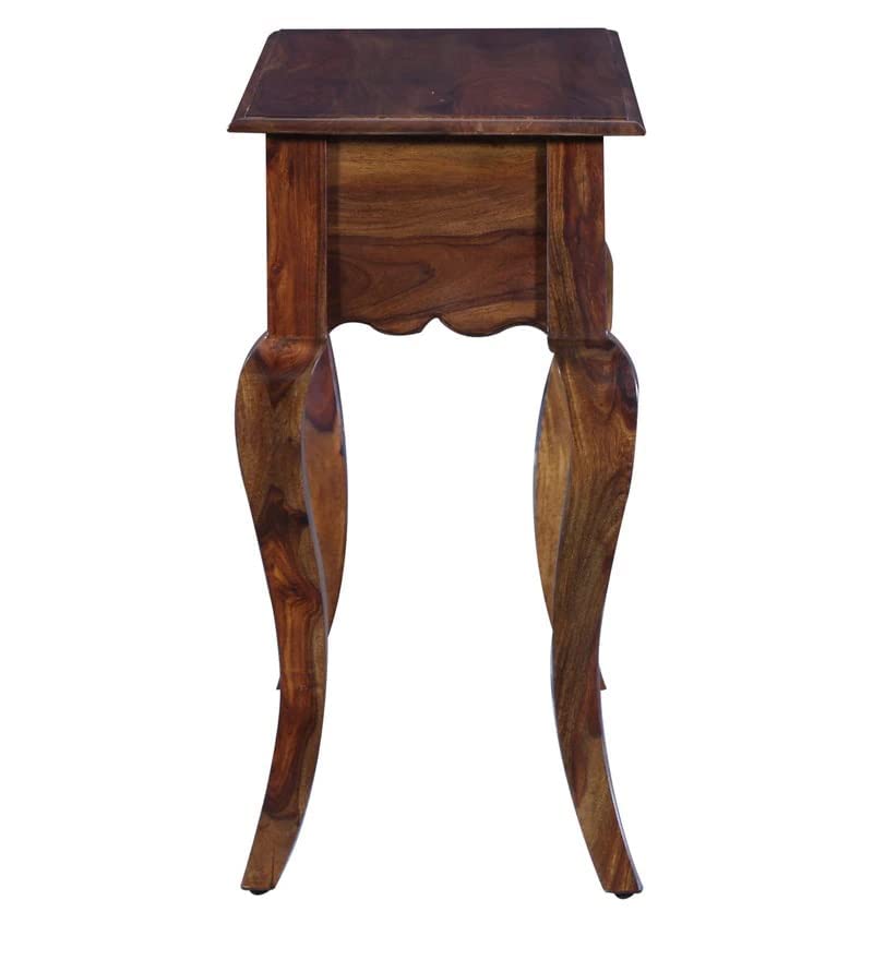 Image of Solid Sheesham Wood Console Table for Living Room Furniture | Hallway Enteryway Console for Home and Office (Natural Brown)
