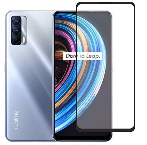 Image of HD Tempered Glass Screen Protector Compatible For Realme X7 max With Edge To Edge Coverage And Easy Installation Kit