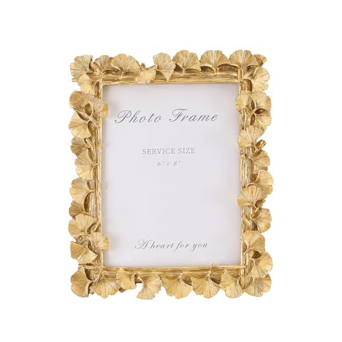 Image of 6x8 Vintage Picture Frames, Picture Frame for Table Top Display and Wall Hanging Home Decor (Gold 02, 6x8 Inch)