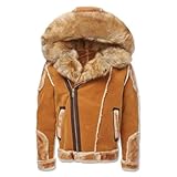 Jordan Craig EL JEFE MEN SHEARLING MOTO FUR JACKETS (US, Alpha, Medium, Regular, Regular, COGNAC)