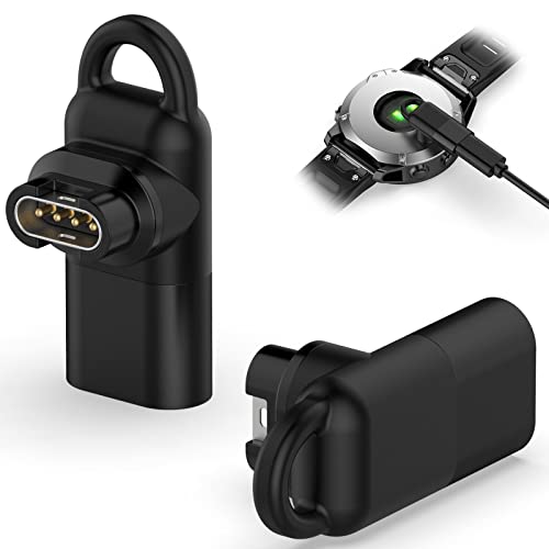 Miimall Compatible for Garmin Fenix 7 7S 7X Charger to Type-C Adapter, Portable Safety Charger Converter Adapter for Garmin Watch, Garmin Fenix 6 6s 6X, Garmin Instinct/2/2S, Garmin Epix 2 (Black)