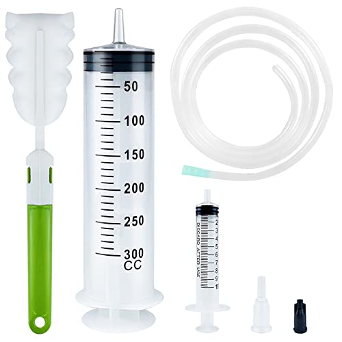 Jeringa Grande 300ml +10ml, Envases Individuales Esteril Jeringa de Plastico con Cepillos, Jeringa de Plastico para Laboratorios Científicos, Medición, Mejora Doméstica