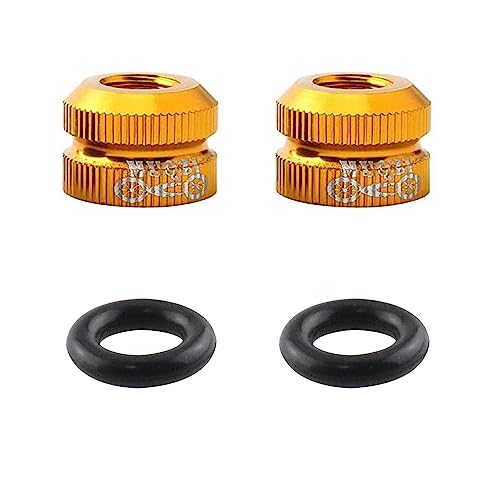 Image of 2PCS Bike Vacuum Tire Valve Nut, Bicyle Inner Tube Presta Valve Nuts with Sealed O Ring, for Mountain or Road Bikes Accessories