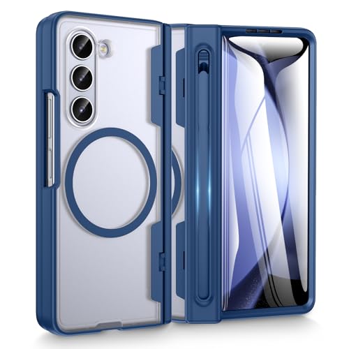 Coque Samsung Z Fold 5 translucide bleue pour usage pro et nomade