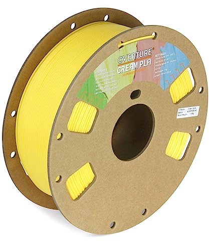 OVERTURE Cream PLA Filament, Cardboard Spool, Premium PLA 1kg(2.2lbs), Dimensional Accuracy 99%...