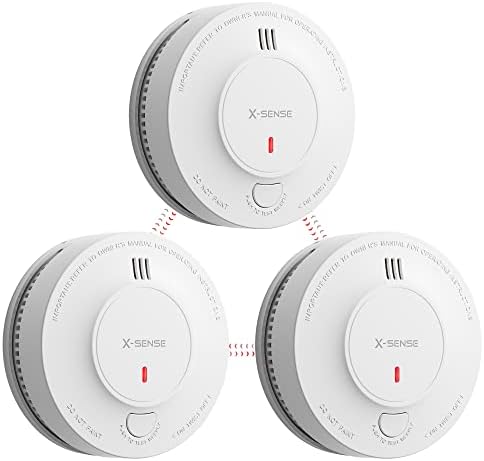 X-Sense Vernetzter Rauchmelder mit 10 Jahre Batterie, Feuermelder mit Stummschaltung, entspricht EN 14604 Standard, SD19-W, 3er Set